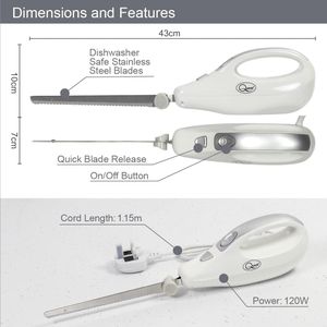 QUEST Electric Carving Knife – White