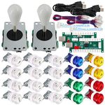 SJ@JX Arcade Game 2 Player Controller DIY Kit Buttons with Logo Coin X Y Start Select 8 Way Joystick USB Encoder for PC MAME Raspberry Pi