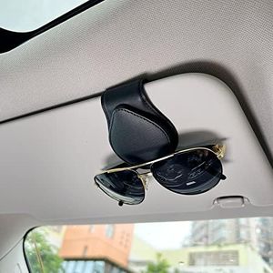 SHANGHONG Sunglass Holder for Car, Magnetic Leather Car Sunglass Visor Clip, Universal Glasses Eyeglass Ticket Card Visor Organize