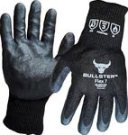 Bullster® Flex 7 Cut Resistant Gloves — Work Gloves for Men | Heavy-Duty Steel-Kevlar Nitrile-Coated Cut Proof Gloves for Construction and Kitchen Use, 1 Pair (M–Size 8)