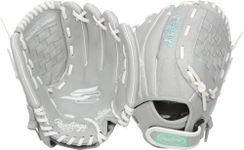 Rawlings Sure Catch Series Fastpitch Softball Glove, Teal/Grey/White, Left Hand Throw, 11 inch