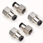 1/4 Female NPT Push to Connect Air Fittings,CEKER 1/4 inch Air Tube Fitting 1/4" Od Tubing Air Line Quick Connect Fittings Female Pneumatic Fittings Push Lock Fittings Connectors 5Packs