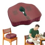 The White Willow Coccyx Orthopedic Medical Grade Foam Chair & Car Seat Cushion for Lower Back Pain, Sciatica, Tailbone & Hip Pain Relief- Above 50Kg Body Weight, (17.5" L x 16" W x 3.5" H, Raspberry)