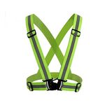 Imaashi Reflective Vest, Jacket Night Safety with High Visibility Adjustable Straps for Running, Jogging, Cycling, Hiking,Construction, Traffic, Cycling, Ramp (Green)