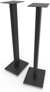Kanto ST34P - Soportes universales para altavoces de suelo de 34 pulgadas para altavoces de estantería de hasta 13,6 kg, sonido mejorado, gestión de cables ocultos, diseño atemporal, acero negro con