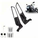 Motorcycle Rear View Mirrors Set 360° Adjustable Rotating Stealth Wind Wing Side Mirrors Compatible with Kawasaki Z400 Z650 Z900 Z1000 Duke 125-1290 MT07/09 Universal 8mm/10mm Fitment