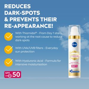NIVEA Cellular Luminous 630 Face Moisturiser SPF 50, 40ml – Anti Dark-Spot, Hyaluronic Acid, Vitamin E