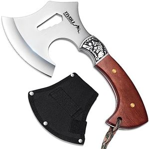 TIVOLI Hatchet Axe with Nylon Sheath,Camping Hatchet Viking Axe with Wood Handle,Portable Survival Axe with Gift Box Small Hatchet for Camping Outdoor Survival, Hunting Gardening