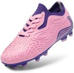 DREAM PAIRS Boys Girls Soccer Cleats Kids Football Shoes for Little/Big Kid,Size 10 Toddler,Pink/Purple,SDSO2304K