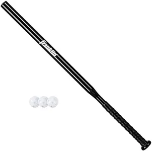 Franklin Sports MLB Baseball Training Bat + Balls - Thin Stick Training Bat for Hitting Practice - Skinny Mini Bat + Ball Set for Contact Batting - 30"