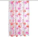 Dawhud Direct Fabric Shower Curtain Set - Durable & Washable Shower Curtain - Decorative Polyester Shower Curtain with Reinforced Button Holes - Bath or Shower Stall Curtain - Bathroom Decor