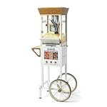 Vintage 8 Ounce Professional Popcorn and Dispensing Cart, Makes Up to 32 Cups, Three Storage Dispensers for Kernels, Candy, Nuts, Chocolate, Measuring Spoons and Scoop Included