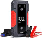 HPBS Jump Starter - 2000A Jump Starter Battery Pack for Up to 8L Gas and 6.5L Diesel Engines, 12V Portable Car Battery Jump Starter Box with 3.0" LCD Display (Red)