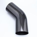 OD 4 inch(102mm) 45 degree Carbon Fiber Elbow, 4" Outer diameter, Leg Length 6 inch (150mm), 1.5mm Thickness, 3K Twill Real Carbon Fiber Bent Tube (no Logo, Emblems or Markings)