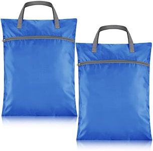 2 Pcs Travel Laundry Bags Waterproof with Handle Dirty Clothes Bag for Traveling Hanging Laundry Hamper with Two Zippered Pockets Washable Reusable for Sports Home Travel College Dorm (Blue)