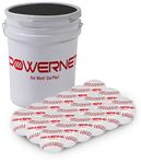 PowerNet Cushioned Bucket Bundle w/Training Balls | (18) Softballs + Bucket | Perfect for Softball Soft Toss, Batting, Fielding, Hitting, Pitching Drills or Practice (White | 18 Pack)