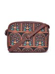 ZOUK Sling Bag for women - Handmade Bags for Females - Vegan Leather and Indian Fabric Slings - Side Bags for Mobile Phones and Wallets