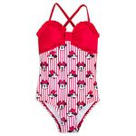 Disney Minnie Mouse Striped Swimsuit for Girls, Size 5/6