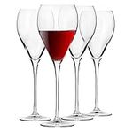 Krosno - Perla Red Wine Glasses 4 x 480 ml | Wine Glasses 4 Set | Wedding Gift | Dishwasher Safe | Crystalline Glass | Lead Free Glass | Durable | Scratch Resistant | Gift Idea