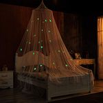 Ecoart Princess Canopy for Girls Boys Bed Play Tent for Kids Baby Nursery Decoration Sea Animals Glow in The Dark Mosquito Net