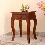 Shubam Decor Wooden End Table for Living Room | Sofa Side Table for Home & Office with Drawer Storage | Bedside Table for Bedroom | Solid Wood Sheesham, Brown