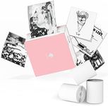 Phomemo Sticker Printer- with 3 Rolls Paper M02 Thermal Printer Mini Pocket Printer Sticker Maker for Photo Printing, Study Notes, List, Work, Gift, Receipts, Pink