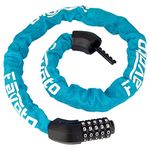 Favoto Bike Chain Lock 5-Digits Codes Combination Heavy Duty Bicycle Lock 114cm Long Security Resettable Hardened Steel for Outdoor Motorcycle Scooter Door Gate Fence Ladder Lawn Mower Blue