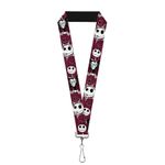 Buckle Down Lanyard-1.0-Nightmare Before Christmas Jack Face, Multicolor, One size