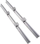 CHUANGNENG Linear Rail SBR12 1000mm 2PCS Fully Supported Linear Rail Shaft Rod with 4PCS SBR12UU Blocks Bearing for Automated Machines DIY CNC Routers Lathes Mills