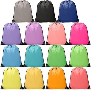 BRAMBLE 15 Sacche Sportive Colorate (43x34cm) Borse da Palestra con Coulisse, Zaino - Sacca Gimnastica per Bambini/Regalini