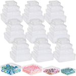 Bright Creations 40 Piece Empty Square Mini Storage Containers with Lids for Crafts, Jewelry, Board Game Storage (4 Sizes)