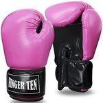 Boxing Gloves Women 8 10 12 14 oz, Leather Womens Kickboxing Sparring Punching Gloves Color White Pink Black, Workout Kick Boxing Gloves for Muay Thai Maya MMA Training(12 OZ, Pink Gloves)