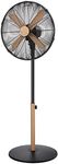 Russell Hobbs RHMPF1601WDB 16 Inch Scandi Electric Pedestal Fan, Tall Standing Fan, 1 m to 1.25 m Height, 3 Speed Settings, Oscillating Fan and Adjustable Tilt, 60W, Black and Wood Effect