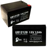 2-Pack UB12120 Universal Sealed Lead Acid Battery (12V, 12Ah, F1 Terminal, AGM, SLA) Replacement - Compatible with APC Smart-UPS 1000, Razor MX500 Dirt Rocket, MX650 Dirt Rocket, APC Back-UPS 650