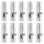 Atlantic Morden Plain Tower Bolt 4 inch (Stainless Steel, Two Tone Silver, Pack of 10 Piece)