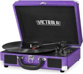 Victrola Vintage 3-Speed Bluetooth Portable Suitcase Record Player with Built-in Speakers | Upgraded Turntable Audio Sound| Includes Extra Stylus | Purple Glitter (VSC-550BT-GPR), 1SFA