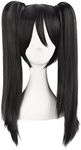 MapofBeauty 20"/50cm Double Tail Straight Hair Cosplay Wigs(Black)