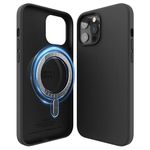 elago Magnetic Silicone Case Compatible with iPhone 12 Pro Max 6.7 Inch - Built-in Magnets, Compatible with MagSafe accessories (Black)