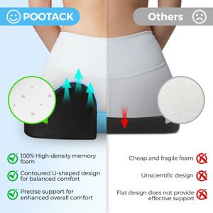 POOTACK Memory Foam Seat Cushion – Ergonomic Comfort Support