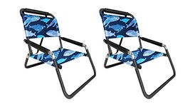 2 Pack of Neso XL Beach Chairs, Extra Large, Water Resistant with Shoulder Strap and Slip Pocket - Folds Thin (Whales)