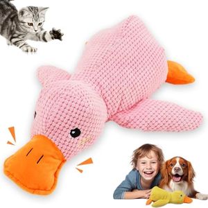 Duck Dog Toys,2025 New Calming Duck Toy for Dogs,Dog Toys for Aggressive Chewers,Indestructible Dog Toy for Large Small Dogs,Durable Stuffed Dog Toys Puppy Toys (Pink, Large(17.72 * 14.96))