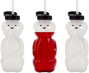 Cornucopia Brands Honey Bear Straw Cups (3-Pack); 8-Ounce Therapy Sippy Bottles w/Flexible Straws
