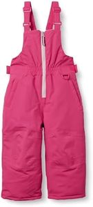 Amazon Essentials Girls' Water-Resistant Snow Bib, Pink, Large