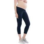 Motherhood MATERNITY Women's Essential Stretch Secret Fit Belly Leggings, Crop Navy, Large