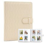 128 Pockets Photo Album for Polaroid Camera, for Fujifilm Instax Mini LiPlay 11 90 70 50S 26 25 9 8+ 8 7S Instant Camera, Polaroid Snap SnapTouch PIC-300 Z2300 Mint Zip Instant Camera (Beige Wave)