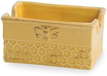 Boston International Ceramic Sugar Packet Holder, Honeycomb 4 x 2.75-Inches