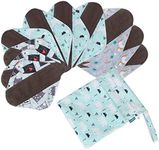 Teamoy 10Pcs Reusable Sanitary Pads, Washable Cloth Menstrual Pads with Wet Bag, Super-Absorbent, Soft and Comfortable (3pcs × 20cm + 4pcs × 25.4cm + 3pcs × 29.5cm)