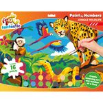 Curious Universe Art Fantastic Jungle Wildlife Landscape Set - Paint by Numbers for Children - Animals Painting for Kids Age 6-14 - Arts & Crafts Gifts - Includes 1 Picture, 2 Brushes & 16 Paints