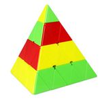 CuberSpeed Qiyi 4x4 Pyramid stickerless Magic Cube Qiyi Master Pyraminx Speed Cube