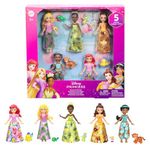Mattel Disney Princess & Friends Set with 5 Posable Small Dolls in Removable Skirts or Pants & 5 Friend Figures, Inspired by the Disney Movies, JBL33